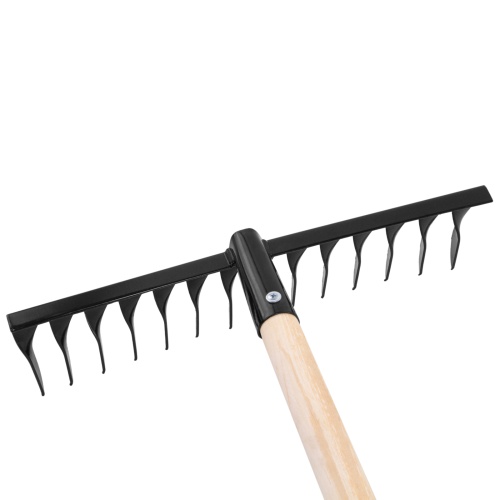 Грабли стальные, 350х1300 мм, 14 витых зубьев, деревянный черенок, Сибртех фото 3