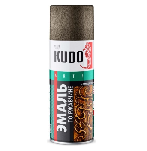 Эмаль аэрозольная молотковая по ржавчине Kudo KU-3008 серебристо-коричневая 520 мл