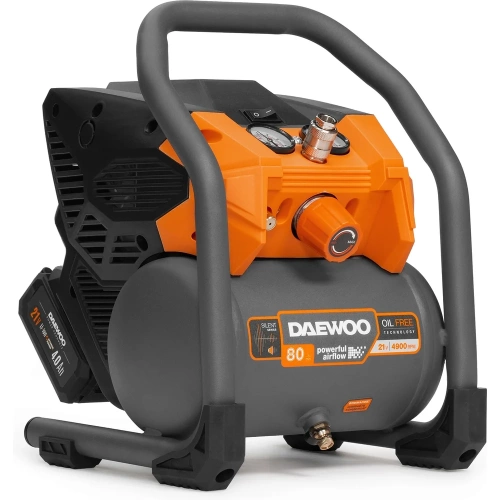 Компрессор аккумуляторный безмасляный DAEWOO DAC 80S Li SET фото 4