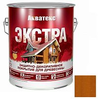 Покрытие алкидное защитно-декоративное для древесины Акватекс Экстра полуглянцевое Тик 2,7 л