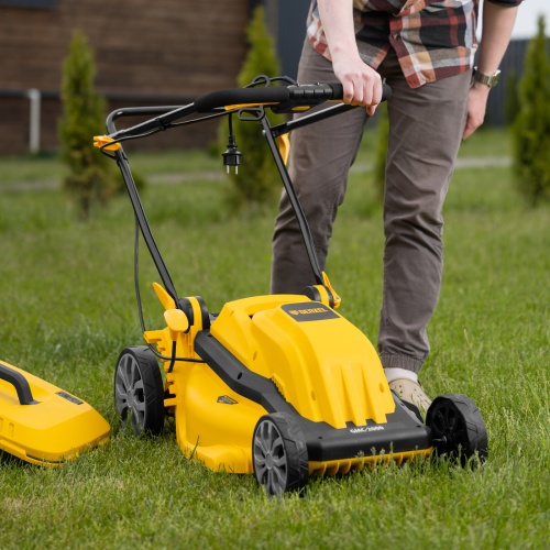Газонокосилка электрическая GMC-2000, шир. 44см, 2000 Вт, 6 уров., травосб. 45 л Denzel фото 25