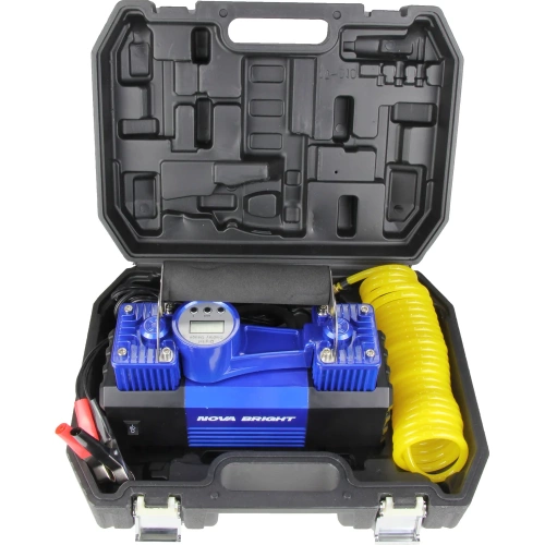 Компрессор Nova Bright АК-90 двухпоршневой, до 90 л/мин., 150 PSI, 12В, металл.корпус, пластик.кейс, цифровой манометр, LED-фонарь 36450 фото 11