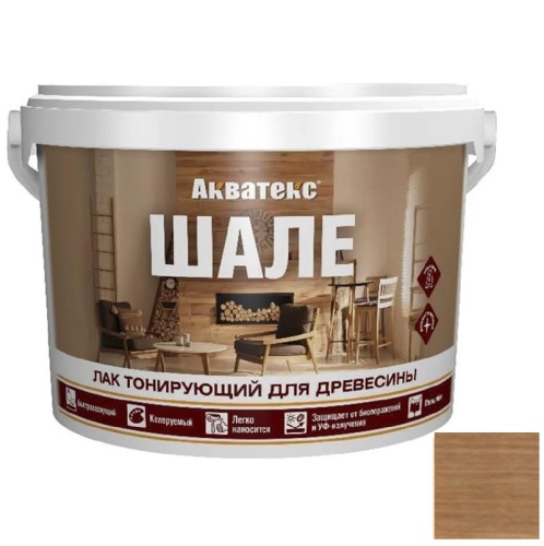 Лак акриловый для древесины Акватекс Шале дуб 0,9 кг