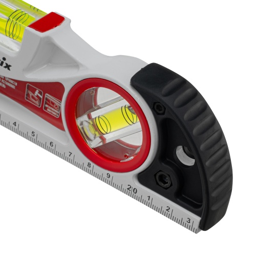 Уровень алюминиевый литой, фрезерованный, 3 глазка, две ударные площадки, 235 мм Matrix фото 6