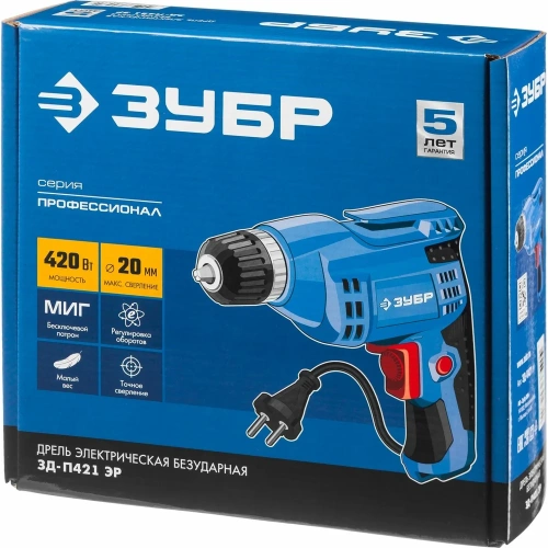Дрель ЗУБР ПРОФЕССИОНАЛ ЗД-П421 ЭР фото 8 Дрель ЗУБР ПРОФЕССИОНАЛ ЗД-П421 ЭР фото 8