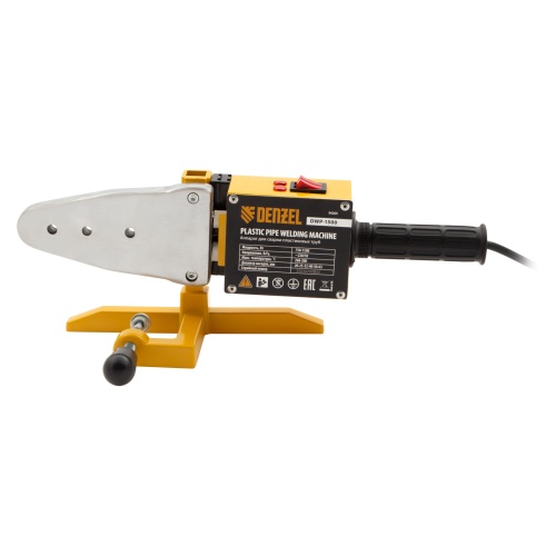 Аппарат для сварки пластиковых труб DWP-1500, 1500 Вт, 260-300 град, комплект насадок, 20-63 мм Denzel фото 4
