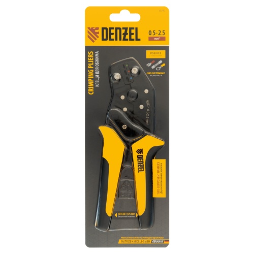 Клещи для обжима изолир. наконечников НКИ и НВИ, разъемов РПИ, гильз ГСИ, 0,5 - 2,5 мм2 Denzel фото 7