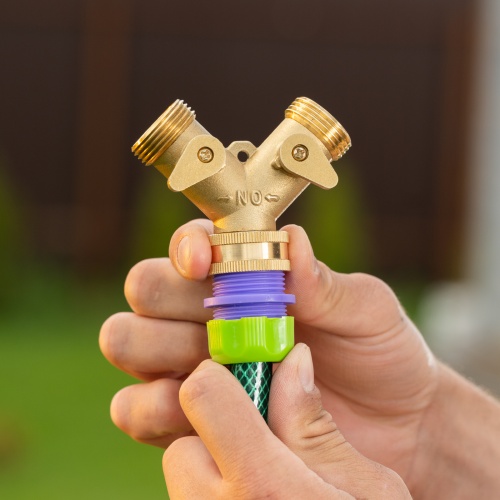 Разветвитель двухканальный, регулируемый, внешняя и внутренняя резьба 3/4, латунный Palisad фото 7