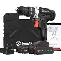 Ударная дрель-шуруповерт БелАК щеточная, 21V 40Hm, в кейсе, 2 АКБ БАК.53313
