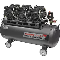 Компрессор Парма K-4500/100БМ безмасляный 3*1500 Вт, 100л, 711 л/м 02.014.00009