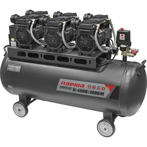 Компрессор Парма K-4500/100БМ безмасляный 3*1500 Вт, 100л, 711 л/м 02.014.00009