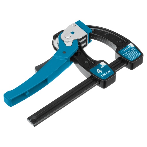 Струбцина реечная быстрозажимная 4, металлический корпус, рычажный храповой механизм, 100 мм Gross фото 2