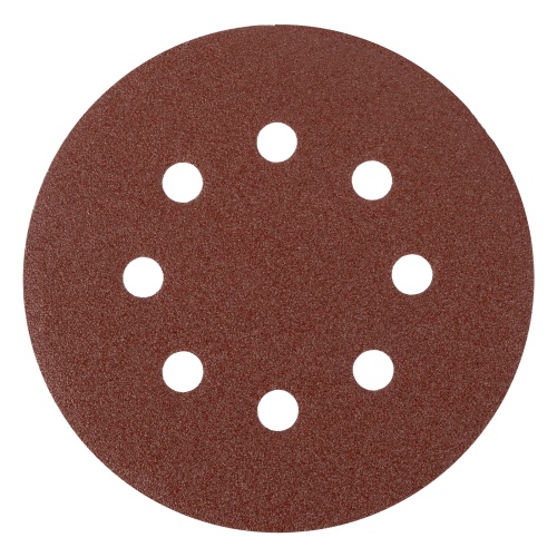 Круг абразивный на ворсовой подложке под "липучку", перфорированный, P 100, 125 мм, 5 шт Matrix фото 2