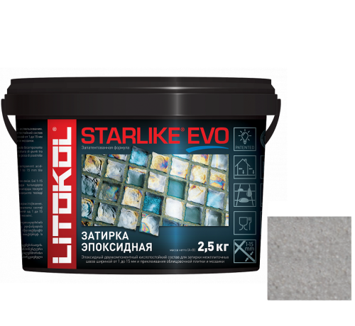 Затирка эпоксидная для швов Litokol Starlike Evo S.110 Grigio Perla 2,5 кг