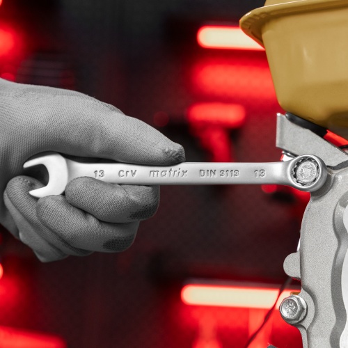Ключ комбинированный, 13 мм, CrV, матовый хром Matrix фото 7