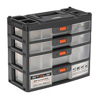 Органайзер для хранения с выдвижными лотками 310х150х260мм, 4 секции, пластик Stels