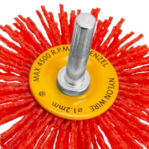 Щетка для дрели, 65 мм, Плоская, со шпилькой, нейлоновая щетина Denzel фото 4