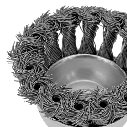 Щетка для дрели, 65 мм, "чашка" со шпилькой, крученая металлическая проволока Matrix фото 5