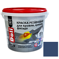Краска резиновая Dali для кровли, цоколя,фасада синяя 6 кг