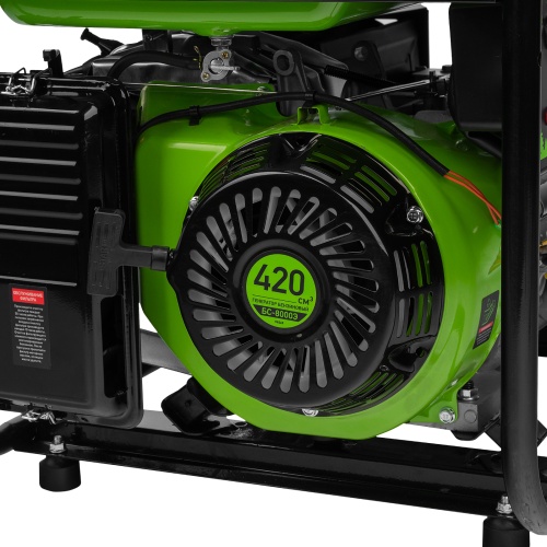 Генератор бензиновый БС-8000Э, 6,6 кВт, 230В, четырехтактный, 25 л, электростартер Сибртех фото 14