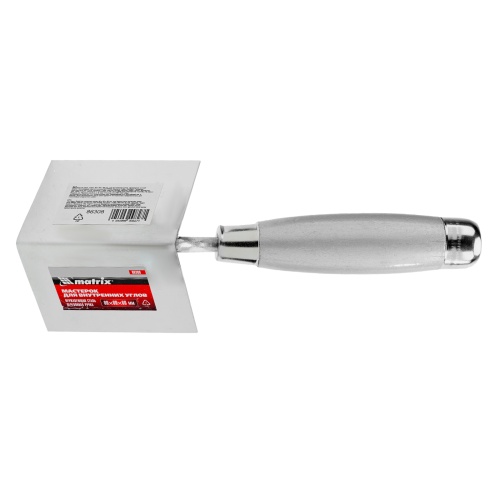 Мастерок из нержавеющей стали, 80 х 60 х 60 мм, для внутренних углов, деревянная ручка Matrix фото 7