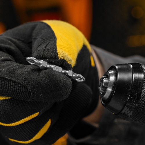 Бита двухсторонняя, PH2-PZ2 х 45 мм, сталь S2, 10 шт. Denzel фото 7