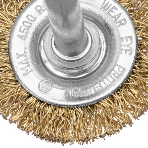 Щетка для дрели, 40 мм, плоская со шпилькой, латунированная витая проволока Matrix фото 4