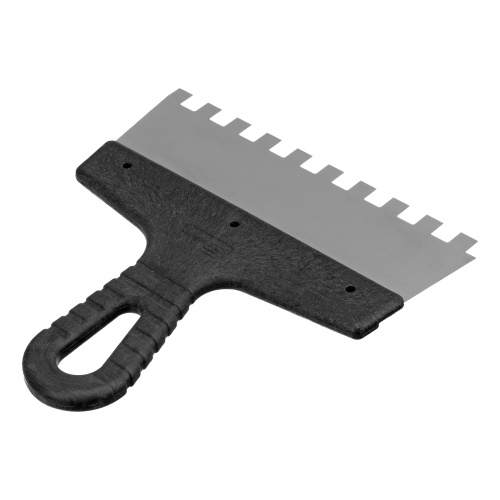 Шпатель из нержавеющей стали, 200 мм, зуб 10 х 10 мм, пластмассовая ручка Сибртех фото 2