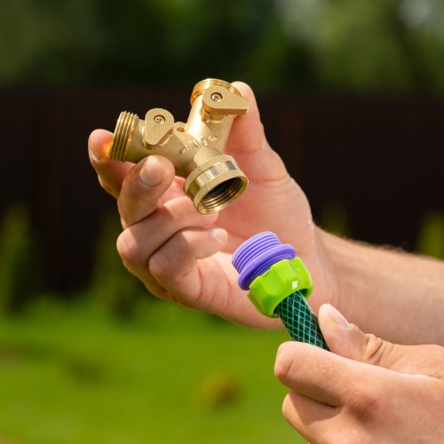 Разветвитель двухканальный, регулируемый, внешняя и внутренняя резьба 3/4, латунный Palisad фото 6