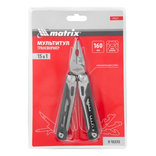 Трансформер (мультитул), 15 функций, авторазжим, в чехле, 160 мм Matrix фото 20 Трансформер (мультитул), 15 функций, авторазжим, в чехле, 160 мм Matrix фото 20