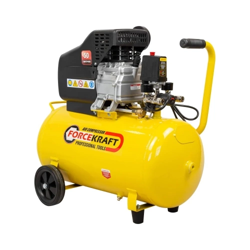 Поршневой компрессор с прямым приводом Forcekraft ресивер 50 л, 8 бар, 180 л/м, 1100w, 230v FK-BM25/50(54662)