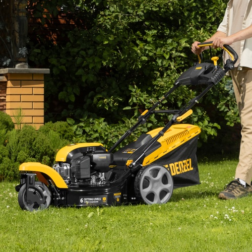 Бензиновая газонокосилка GLT-460SP-T, Trike 149 см3, 46 см, привод, панель, 60л Denzel фото 20