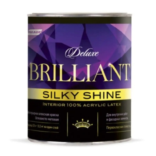 Краска интерьерная Parade Deluxe Brilliant silky shine База С 0,9 л Краска интерьерная Parade Deluxe Brilliant silky shine База С 0,9 л