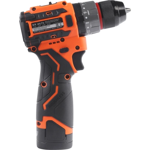 Дрель-шуруповерт аккумуляторная PATRIOT BR 467h BL, 2 АКБ Li-Ion, 16.8 В, 2 Ач, 70 Нм удар, 2 скорости, кейс, бесщеточный ЭД 180201468 Дрель-шуруповерт аккумуляторная PATRIOT BR 467h BL, 2 АКБ Li-Ion, 16.8 В, 2 Ач, 70 Нм удар, 2 скорости, кейс, бесщеточный ЭД 180201468