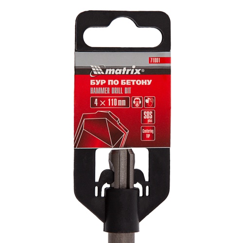Бур по бетону, 4 x 110 мм, SDS Plus Matrix фото 6