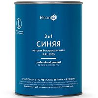 Грунт-эмаль по ржавчине Elcon 3 в 1 матовая Ral 5005 синяя 0,8 кг