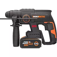 Аккумуляторный бесщеточный перфоратор WORX 20В, 4Ач x1, ЗУ 2А, кейс WX381