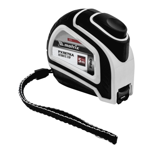 Рулетка Autostop,5 м х 19 мм,двухкомпонентный корпус,автоматическая фиксация,Pro Matrix Рулетка Autostop,5 м х 19 мм,двухкомпонентный корпус,автоматическая фиксация,Pro Matrix