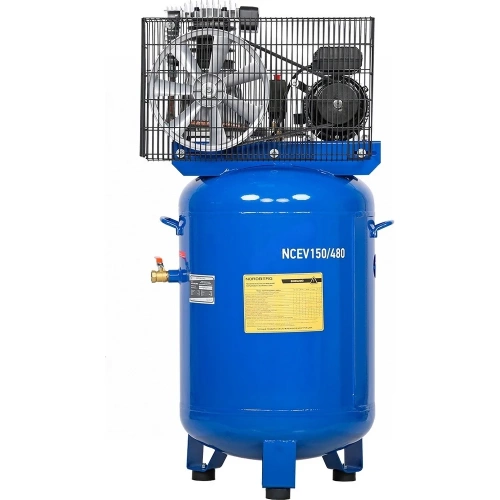 Компрессор вертикальный поршневой NORDBERG с ременной передачей 220 В, ресивер 150 л, 446 л/мин NCEV150/480 фото 3