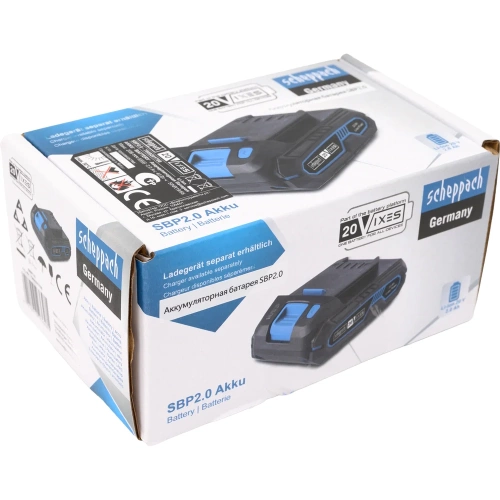 Аккумулятор 20 В 2 А·ч SBP2.0 Scheppach 7909201708 фото 9