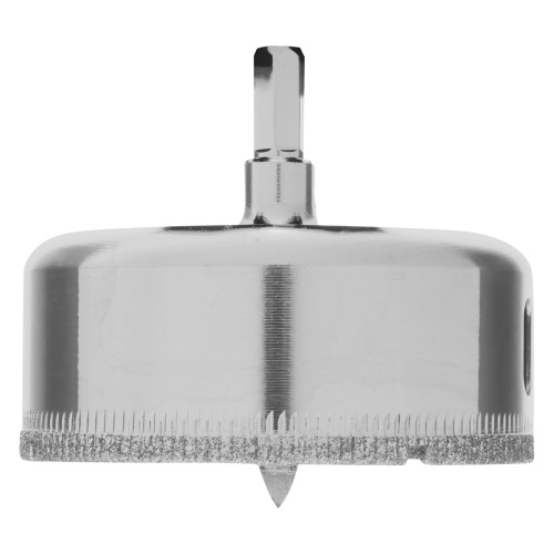 Сверло по керамической плитке и стеклу, 68 х 55 мм, шестигранный хвостовик, с центрующим сверлом Сибртех фото 3