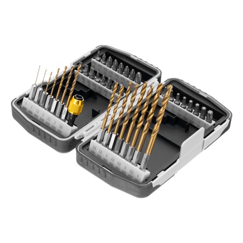Набор бит и сверл, магнитный адаптер, CrV, пластиковый кейс, 40 шт. Matrix фото 3
