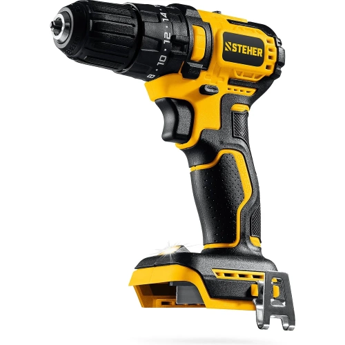 Бесщеточная ударная дрель-шуруповерт STEHER 20 В, 45 Н·м, без АКБ (LMS), CBS-45