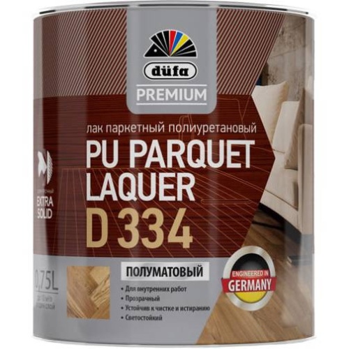 Лак паркетный Dufa Premium PU Parquet Laquer D334 полуматовый 0,75 л Лак паркетный Dufa Premium PU Parquet Laquer D334 полуматовый 0,75 л
