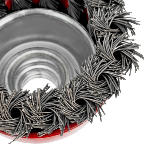 Щетка для УШМ, 65 мм, М14, "чашка", крученая проволока 0.5 мм Matrix фото 5