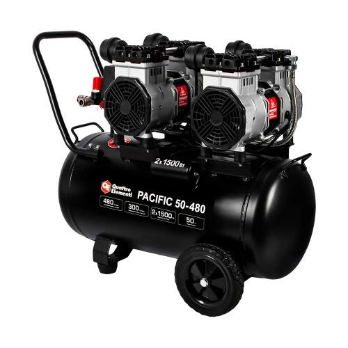 Безмасляный поршневой компрессор QUATTRO ELEMENTI PACIFIC 50-480 480 л/мин, 50 л, 3.5 л.с, 8 бар 915-366 фото 9