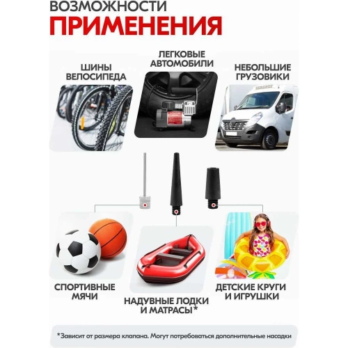 Металлический компрессор 45л/мин в прикуриватель Hi-tech Сумка, 7атм SKYWAY БУРАН-02 S02001004 фото 9