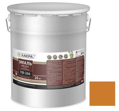 Эмаль для пола Лакра ПФ-266 золотисто-коричневая 20 кг