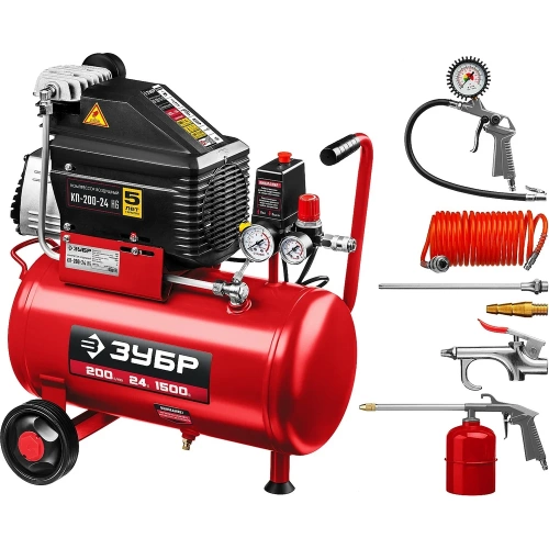 Безмасляный компрессор 1500 Вт, 200 л/мин ЗУБР КП-200-24 Н6 Безмасляный компрессор 1500 Вт, 200 л/мин ЗУБР КП-200-24 Н6