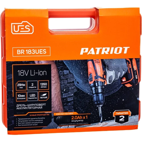Аккумуляторная дрель-шуруповерт PATRIOT BR 183UES 180201483 фото 8